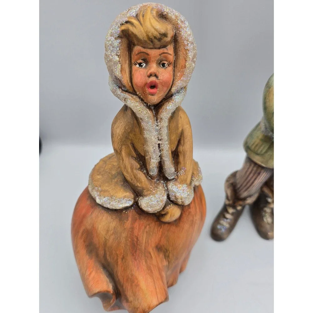 Vintage Christmas Carolers Figurine‎ Set 3pc Multicolor Victorian Decor mold